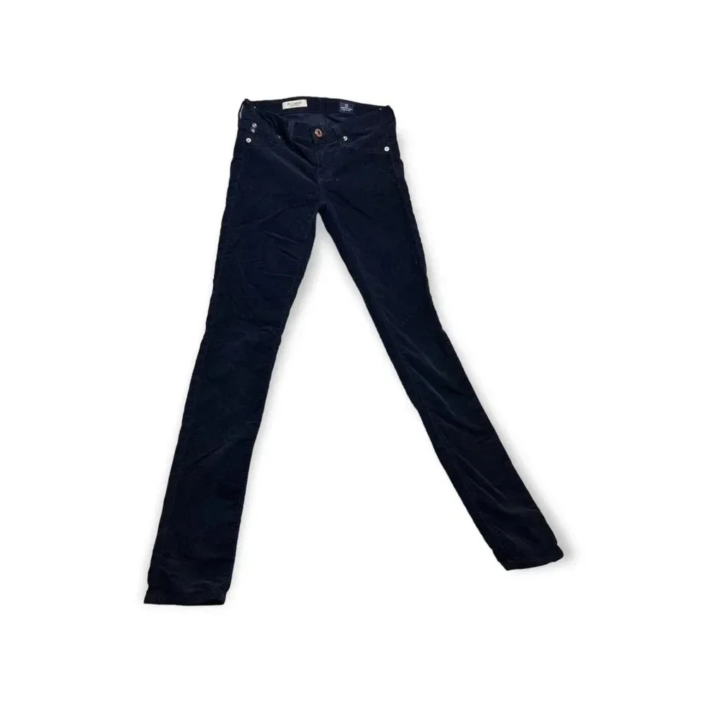 Adriano Goldschmied Womens Black Corduroy Super Skinny Legging Jeans Sz 24R‎